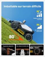 Robot tondeuse sans fil LUBA Mini AWD LiDAR, 1500 m², coupe 20 cm, 20 zones