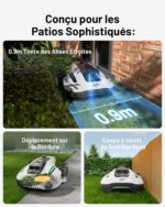 Robot tondeuse sans fil 500 m², NetRTK + vision, sans station, module 4G inclus