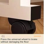 Table de lit réglable, roulettes verrouillables, 120–210 cm