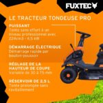 Tondeuse à Gazon Thermique Autoportée 6 CV – 66 cm, eStart, Bac 150 L, Réglable, Moteur 4 Temps – FUXTEC FX-RMR66