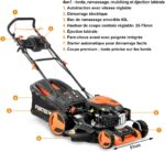 Tondeuse à gazon thermique autotractée, 51 cm 170 cm³ 4-en-1