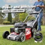 Tondeuse à gazon thermique, 224 cm³, coupe 53 cm, bac 65 L, traction arrière