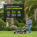 Tondeuse à gazon thermique, 224 cm³, coupe 53 cm, bac 65 L, traction arrière