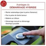 Tondeuse à gazon thermique hybride, 224 cm³, coupe 56 cm, bac 65 L