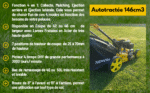 Tondeuse thermique autotractée 146 cm³ 45,7 cm avec Mulching