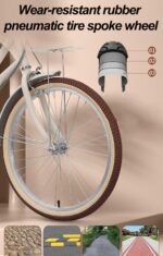 Vélo de ville hybride adulte 6 vitesses cadre acier, charge 150 kg, porte-bagages