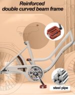 Vélo de ville hybride adulte 6 vitesses cadre acier, charge 150 kg, porte-bagages