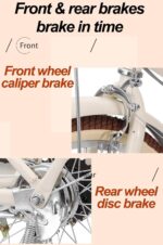 Vélo de ville hybride adulte 6 vitesses cadre acier, charge 150 kg, porte-bagages