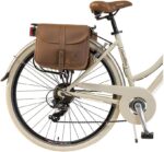 Vélo de ville vintage 28 pouces 6 vitesses cadre aluminium, Shimano TX50, panier et sacoches