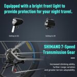 Vélo électrique adulte 26 pouces, 36V 12Ah, moteur 250W, 7 vitesses