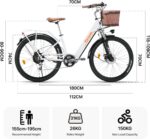 Vélo électrique de ville femme 26 pouces 250 W batterie 36 V 10 Ah