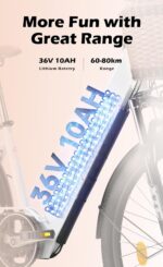 Vélo électrique de ville femme 26 pouces 250 W batterie 36 V 10 Ah