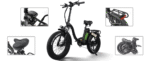 Vélo électrique fat bike pliable 250W 20 pouces 48V 24Ah
