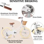 Vélo enfant rétro 18 pouces Vintage avec panier osier, stabilisateurs, freins avant/arrière