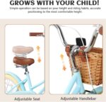 Vélo enfant rétro 18 pouces Vintage avec panier osier, stabilisateurs, freins avant/arrière