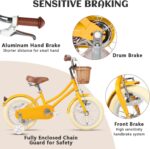 Vélo enfant rétro 18 pouces Vintage avec panier osier, stabilisateurs, freins avant/arrière