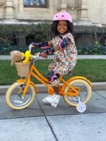 Vélo enfant rétro 18 pouces Vintage avec panier osier, stabilisateurs, freins avant/arrière