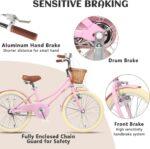 Vélo enfant rétro 18 pouces Vintage avec panier osier, stabilisateurs, freins avant/arrière