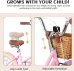Vélo enfant rétro 18 pouces Vintage avec panier osier, stabilisateurs, freins avant/arrière