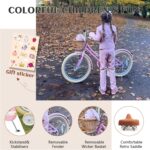 Vélo enfant rétro 18 pouces Vintage avec panier osier, stabilisateurs, freins avant/arrière