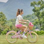 Vélo enfant rétro 18 pouces Vintage avec panier osier, stabilisateurs, freins avant/arrière