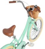 Vélo enfant rétro 18 pouces Vintage avec panier osier, stabilisateurs, freins avant/arrière