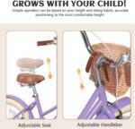 Vélo enfant rétro 18 pouces Vintage avec panier osier, stabilisateurs, freins avant/arrière