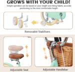 Vélo enfant rétro 18 pouces Vintage avec panier osier, stabilisateurs, freins avant/arrière