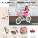 Vélo enfant rétro 18 pouces Vintage avec panier osier, stabilisateurs, freins avant/arrière