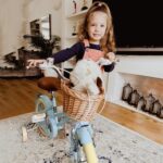 Vélo enfant rétro 18 pouces Vintage avec panier osier, stabilisateurs, freins avant/arrière