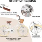 Vélo enfant rétro 18 pouces Vintage avec panier osier, stabilisateurs, freins avant/arrière