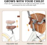 Vélo enfant rétro 18 pouces Vintage avec panier osier, stabilisateurs, freins avant/arrière