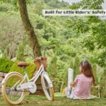 Vélo enfant rétro 18 pouces Vintage avec panier osier, stabilisateurs, freins avant/arrière