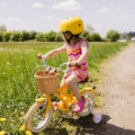 Vélo enfant rétro 18 pouces Vintage avec panier osier, stabilisateurs, freins avant/arrière