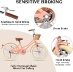 Vélo enfant rétro 18 pouces Vintage avec panier osier, stabilisateurs, freins avant/arrière