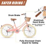 Vélo enfant rétro 18 pouces Vintage avec panier osier, stabilisateurs, freins avant/arrière