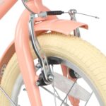 Vélo enfant rétro 18 pouces Vintage avec panier osier, stabilisateurs, freins avant/arrière