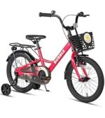 Vélo enfant rétro 18 pouces Vintage avec panier osier, stabilisateurs, freins avant/arrière