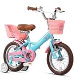 Vélo enfant rétro 18 pouces Vintage avec panier osier, stabilisateurs, freins avant/arrière