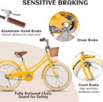 Vélo enfant rétro 18 pouces Vintage avec panier osier, stabilisateurs, freins avant/arrière