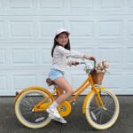 Vélo enfant rétro 18 pouces Vintage avec panier osier, stabilisateurs, freins avant/arrière