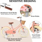 Vélo enfant rétro 18 pouces Vintage avec panier osier, stabilisateurs, freins avant/arrière