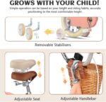 Vélo enfant rétro 18 pouces Vintage avec panier osier, stabilisateurs, freins avant/arrière