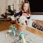 Vélo enfant rétro 18 pouces Vintage avec panier osier, stabilisateurs, freins avant/arrière