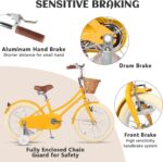 Vélo enfant rétro 18 pouces Vintage avec panier osier, stabilisateurs, freins avant/arrière