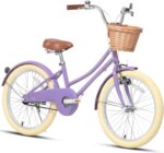 Vélo enfant rétro 18 pouces Vintage avec panier osier, stabilisateurs, freins avant/arrière