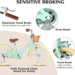 Vélo enfant rétro 18 pouces Vintage avec panier osier, stabilisateurs, freins avant/arrière