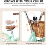 Vélo enfant rétro 18 pouces Vintage avec panier osier, stabilisateurs, freins avant/arrière