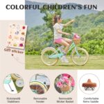 Vélo enfant rétro 18 pouces Vintage avec panier osier, stabilisateurs, freins avant/arrière