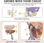 Vélo enfant rétro 18 pouces Vintage avec panier osier, stabilisateurs, freins avant/arrière